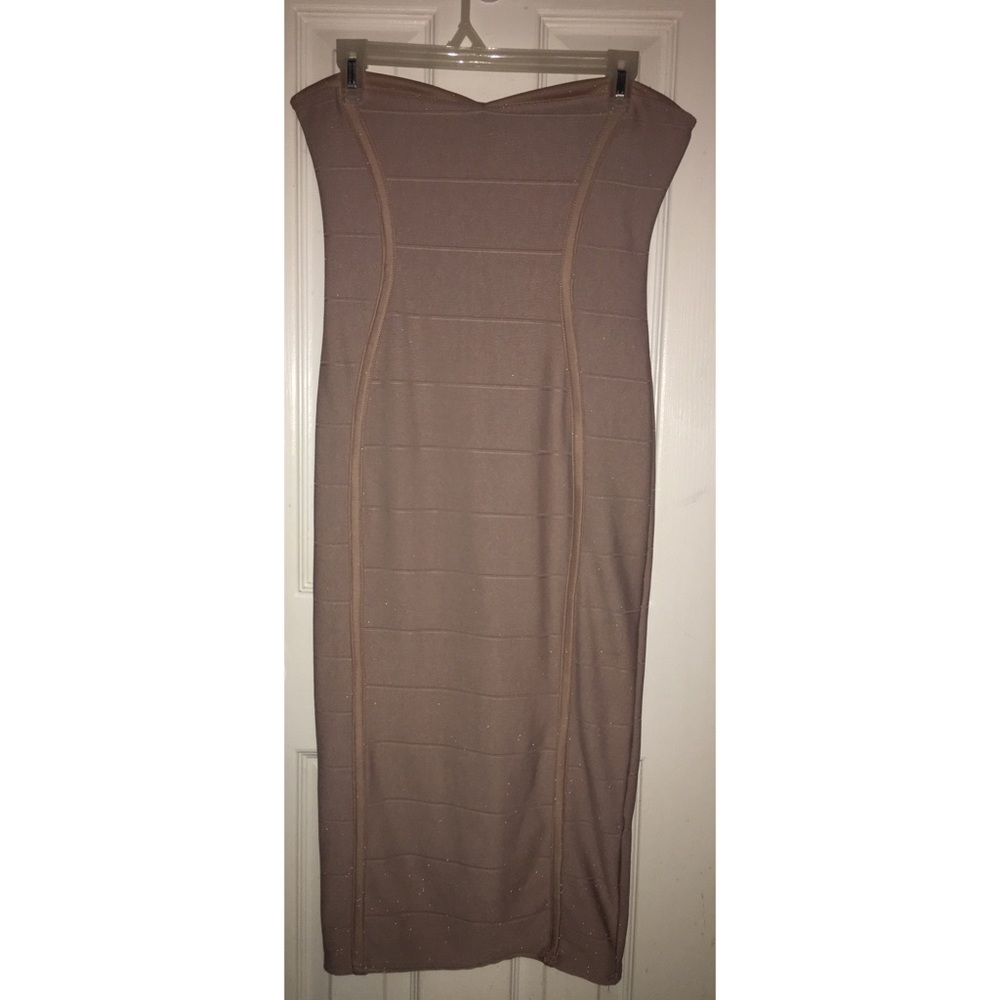Boohoo Night Strapless Dress